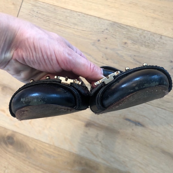 Women’s Tory Burch Black Leather Flats Sz 9 - Picture 5 of 6